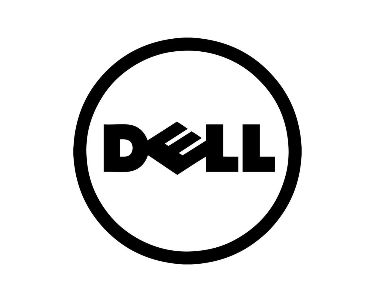 dell brand logo computer symbol black design usa laptop illustration free vector